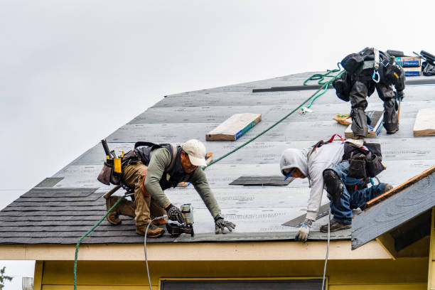 Professional Gutter Installation technician working in Sloan, NY